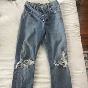 Agolde denim size 24 straight leg with light distressing